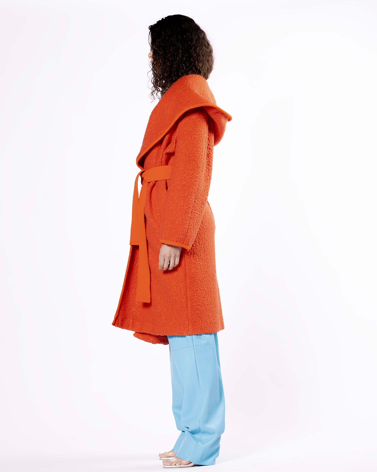 Orange belted coat