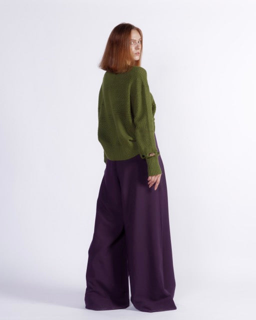 Wide leg purple pants