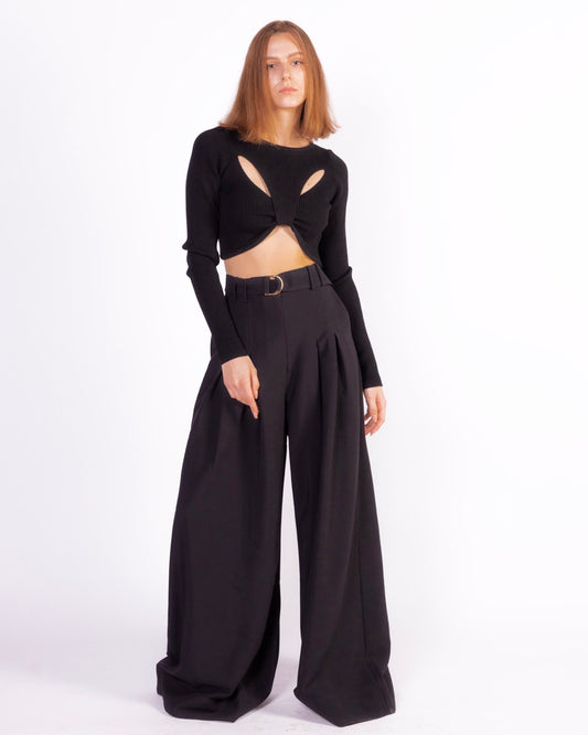 Wide leg black pants