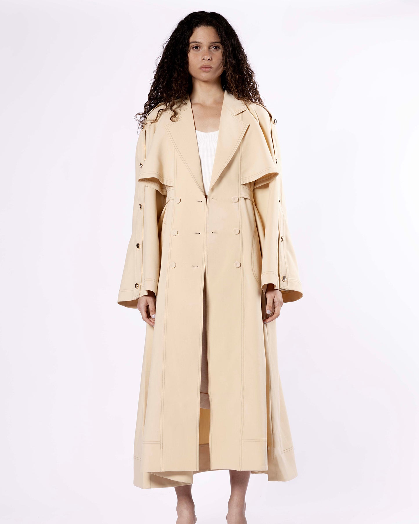 Beige trench coat