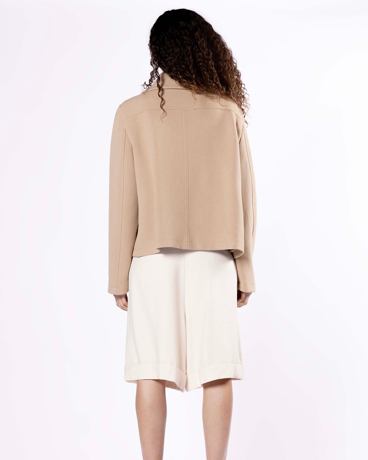 Beige asymmetric jacket