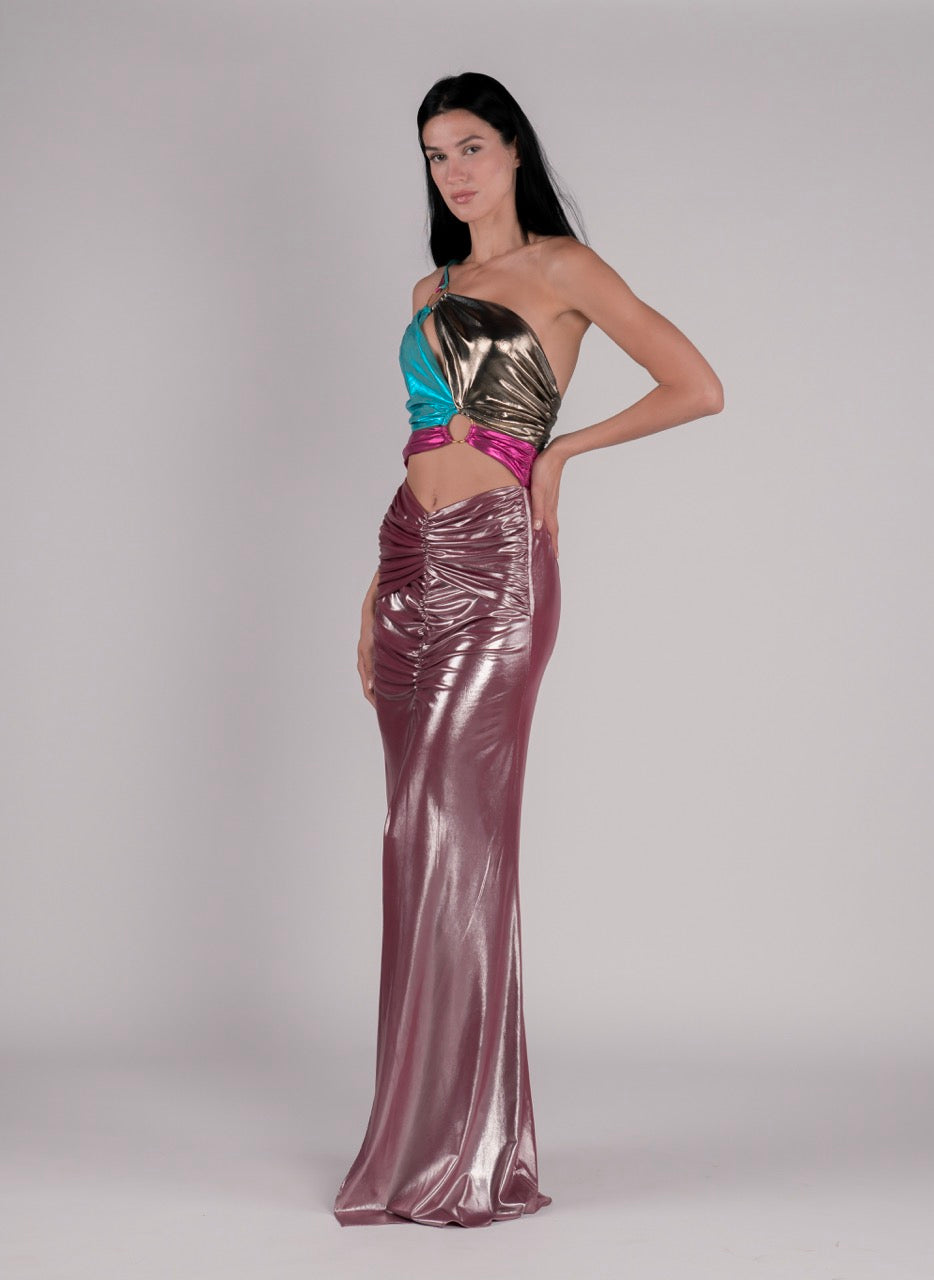 Metallic gown